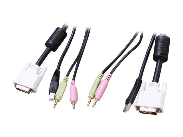StarTech.com 6 ft. KVM Cable for DVI and USB KVM Switches with Audio & Microphone DVID4N1USB6