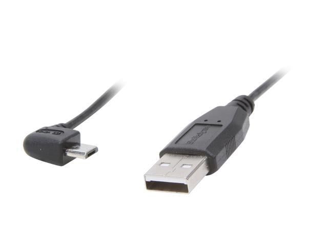 StarTech.com UUSBHAUB1LA Black USB to Left Angle MicroUSB Cable