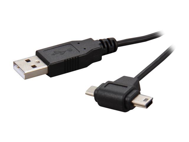 StarTech.com USBHAUBMB3 Black USB to Micro USB and Mini USB Combo Cable - A to B