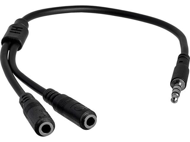 StarTech.com MUYHSMFF Headset adapter for headsets with separate headphone / microphone plugs - 3.5mm 4 position to 2x 3 position 3.5mm M/F
