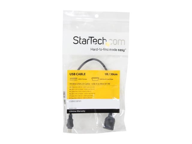 StarTech.com USBMUSBFM1 Mini USB 2.0 Cable - USB A To Mini B F/M ...