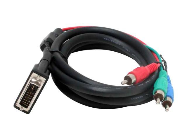 SABRENT CB-DVIRCA Black HDTV DVI plug 24+5 to 3 x RCA Component Cable Adapter