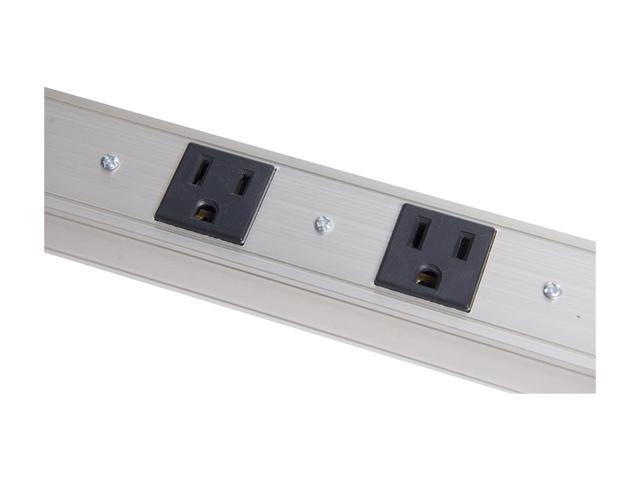 Inland 6 Outlets Aluminum Power Strip, 3.0 Feet Power Cord, Lighted 