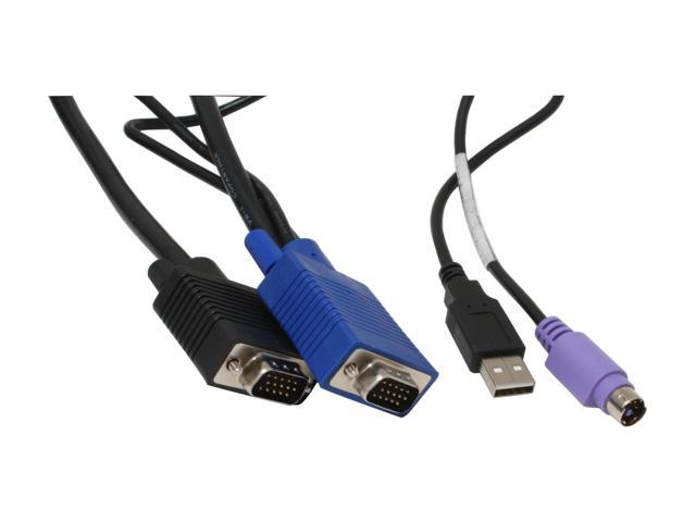 Linkskey C-KVM-SC15 15 Feet Slim 3-In-1 High-Quality USB/PS2 KVM Combo Cable Male/Male