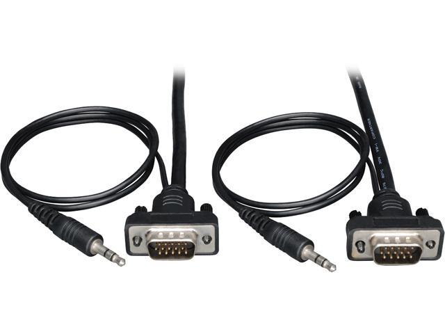 Tripp Lite P504-003-SM 3 ft. SVGA/VGA Compact RGB Coax Monitor Cable with Audio ( HD15 M/M, 3.5mm M/M )
