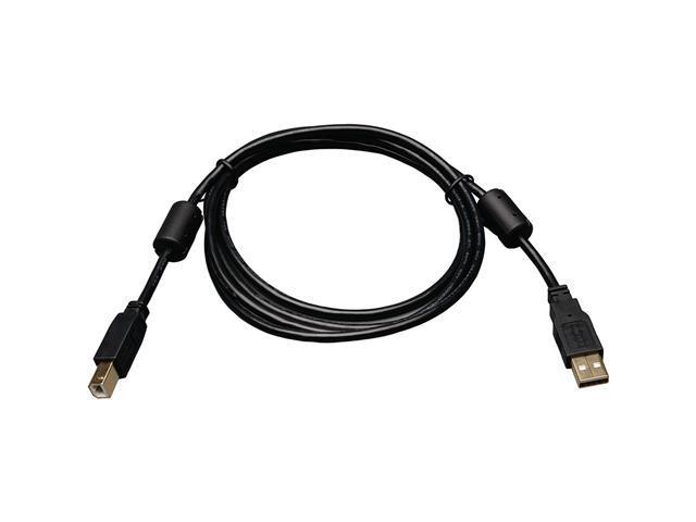 A Male to B M Tripp Lite 3-ft USB2.0 A/B Gold Device Cable with Ferrite Chokes 