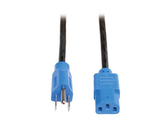 Tripp Lite Model P006-004-BL 4 ft. 4-ft 18AWG Power Cord (NEMA 5-15P to IEC-320-C13) with Blue Connectors