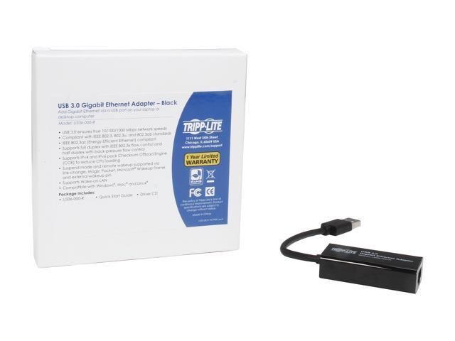 U336-000-R Details about   Tripp Lite USB 3.0 Gigabit Ethernet Adapter 10/100/1000 Mbps Black 