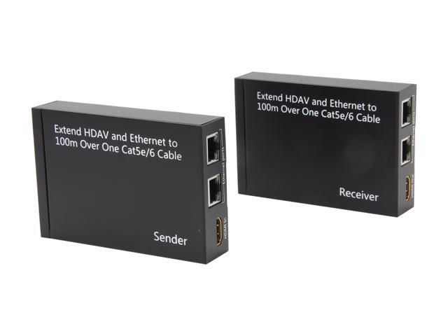 BYTECC HM-E100 1080p HDMI HDAV 100M EXTENDER (BY CATE5E CATE6 Ethernet Cable)