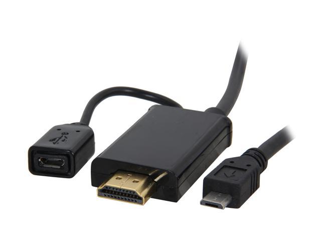 BYTECC MICROUSB-HM6 6' Micro USB to HDMI Mobile High-Definition Link Cable - OEM