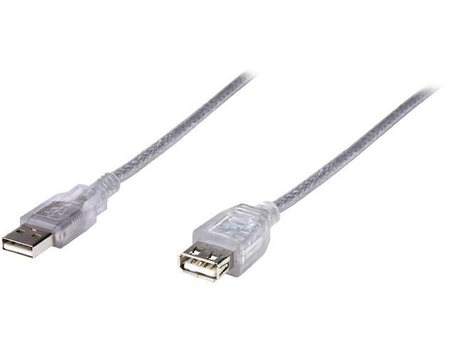 MANHATTAN 340502 Translucent Silver Hi-Speed USB Extension Cable