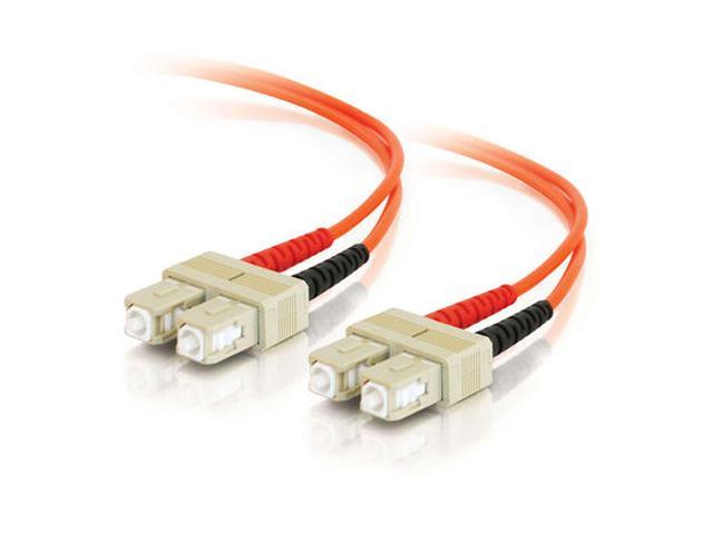 C2G 33002 OM2 Fiber Optic Cable - SC-SC 50/125 Duplex Multimode PVC Fiber Cable, Orange (6.6 Feet, 2 Meters)