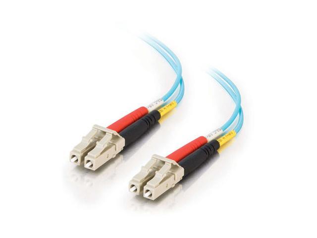 C2G 33046 OM3 Fiber Optic Cable LC-LC 50/125 10Gb Duplex Multimode PVC  Fiber Cable, Aqua (6.6 Feet, Meters)