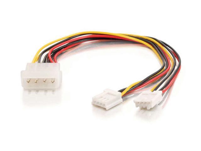 C2G 03165 One 5.25 Inch to Two 3.5 Inch Internal Power Y-Cable, Multi-Color (10 Inch)