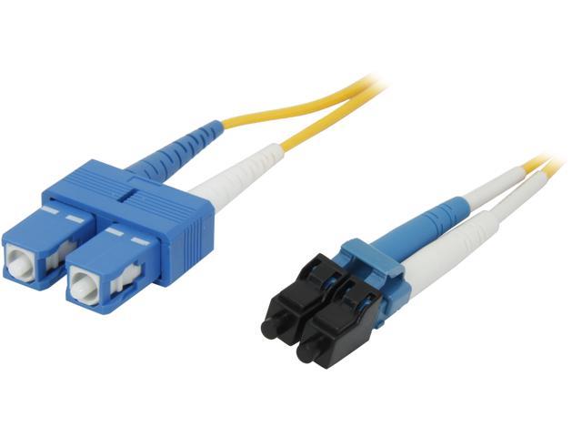 C2G 37471 OS2 Fiber Optic Cable - LC-SC 9/125 Duplex Single-Mode PVC Fiber Cable, Yellow (49.2 Feet, 15 Meters)