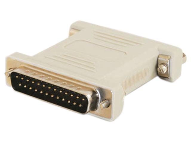 C2G 02469 DB25 Male to DB25 Female Serial RS232 Null Modem Adapter, Beige