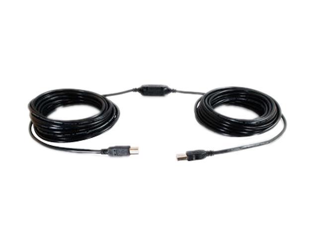 C2G 38998 USB Active Cable - USB 2.0 A Male to B Male Active Cable for Printers and Scanners, Center Booster Format, Black (39.36 Feet, 12 Meters)