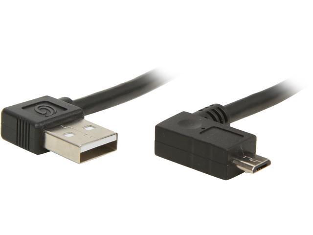 C2G 28115 USB Cable - USB 2.0 Right Angle A Male to Micro-USB B Right Angle Male Cable, Black (9.8 Feet, 3 Meters)