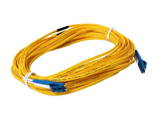 C2G 37464 OS2 Fiber Optic Cable - LC-LC 9/125 Duplex Single-Mode PVC Fiber  Cable, Yellow (49.2 Feet, 15 Meters)