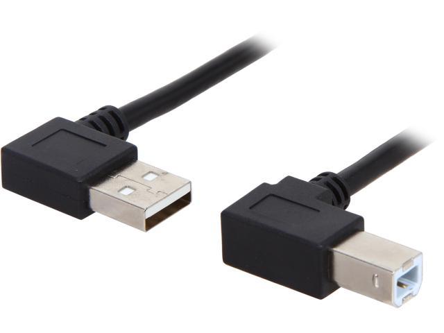 C2G 28109 USB Cable - USB 2.0 Right Angle A Male to B Male Cable, Black (3.3 Feet, 1 Meters)