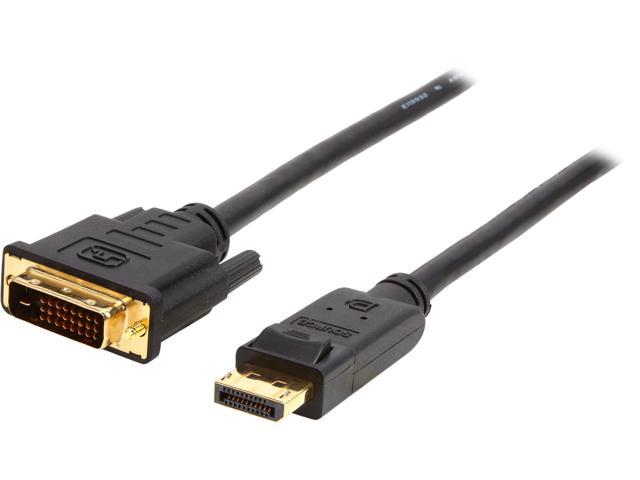 C2G 54183 3.2 ft. Black Connector 1: DisplayPort Male  Connector 2: DVI-D Male 1m DisplayPort 1.1 Male to DVI-D Male Cable Male to Male