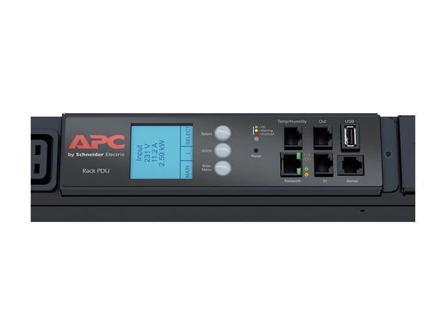 APC Rack Mount PDU, Metered 208V/60A Three-Phase PDU, (30) Outlets, 0U ...