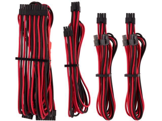 Corsair CP-8920219 Premium Individually Sleeved PSU Cables Starter Kit Type 4 Gen 4 - Black/Red