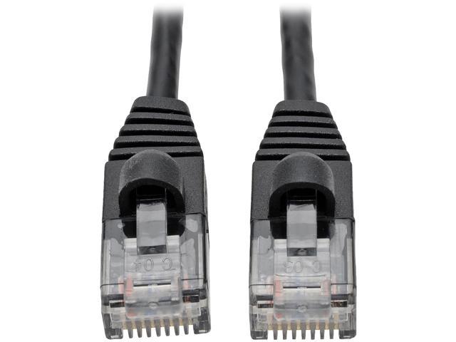 Tripp Lite Cat6a Gigabit Snagless Molded Slim UTP Patch Cable M/M Black ...