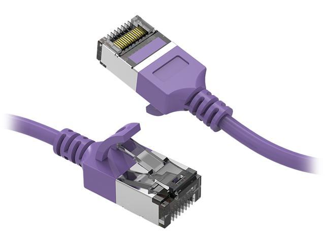 Nippon Labs 60CAT8-0.5-30PU Cat8 Ethernet Cable 0.5 feet Cat.8 U/FTP Slim Ethernet Network Cable Purple 30AWG – Latest 40Gbps 2000Mhz RJ45 Patch Cord