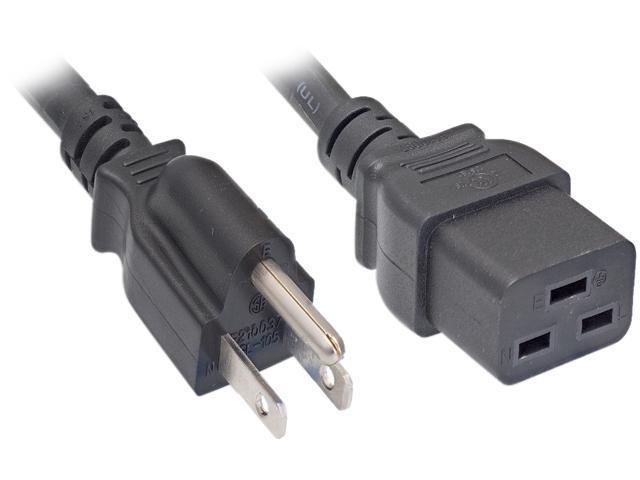 Nippon Labs 14 AWG NEMA 5-15P to C19 Power Cord, SJT, 15A/125V, NEMA 5 ...