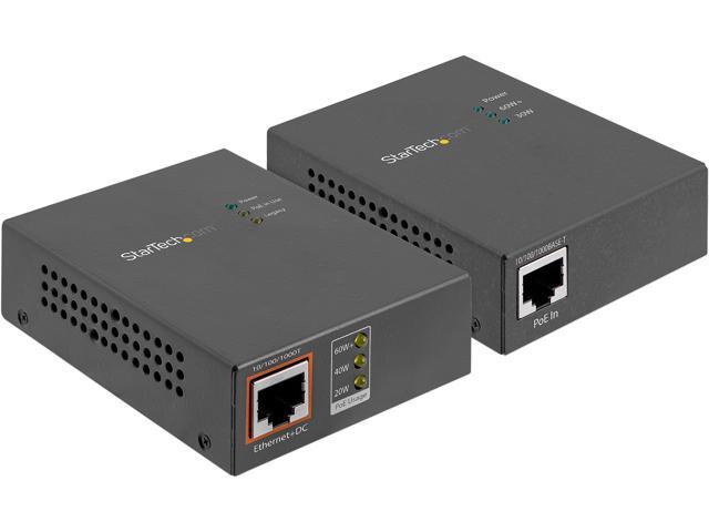 StarTech.com UPOESPLT1G 1-Port 60W PoE Injector + PoE Splitter Kit - 10/100/1000Mbps  - Power Over Ethernet