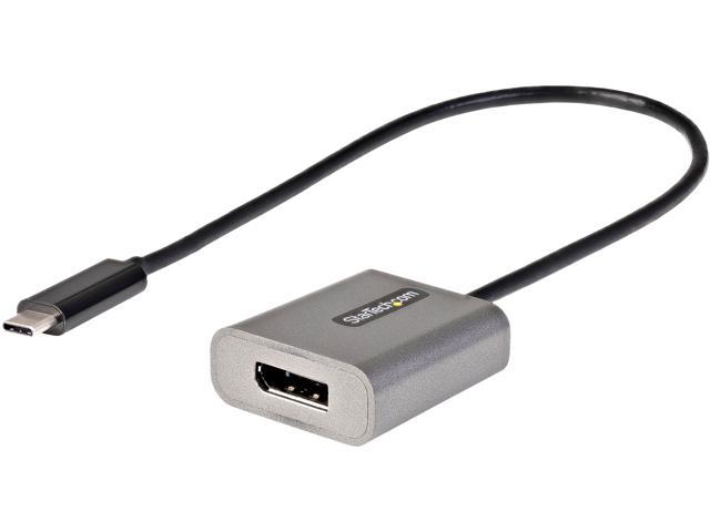 USB C to DisplayPort Adapter, 8K/4K 60Hz USB-C to DisplayPort 1.4 Adapter Dongle, USB Type-C to DP Monitor Video Converter, Thunderbolt 3 Compatible, w/12" Long Attached Cable - HBR3, DSC, DP Alt Mode
