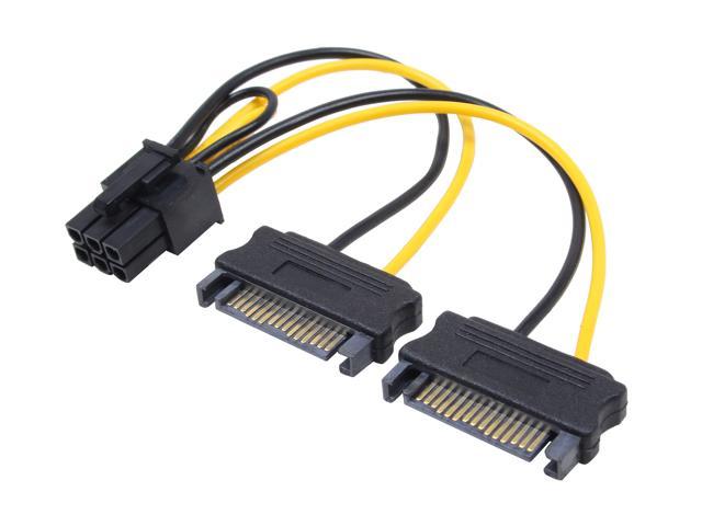Câble Adaptateur SATA vers carte graphique 6 pins PCI-E 6 mâle
