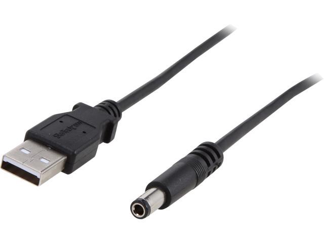 StarTech.com USB2TYPEN1M Black USB to Type N Barrel 5V DC Power Cable - USB A to 5.5mm DC