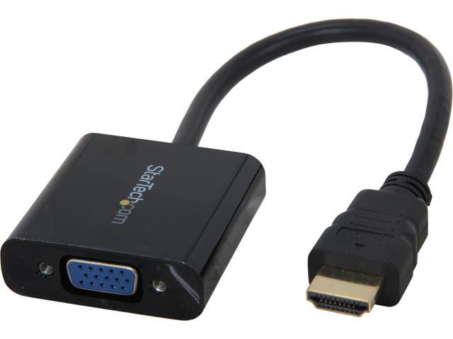 StarTech.com HD2VGAE2 HDMI to VGA Adapter - 1080p - 1920 x 1080 - Black - HDMI Converter - VGA to HDMI Monitor Adapter - 1 pack