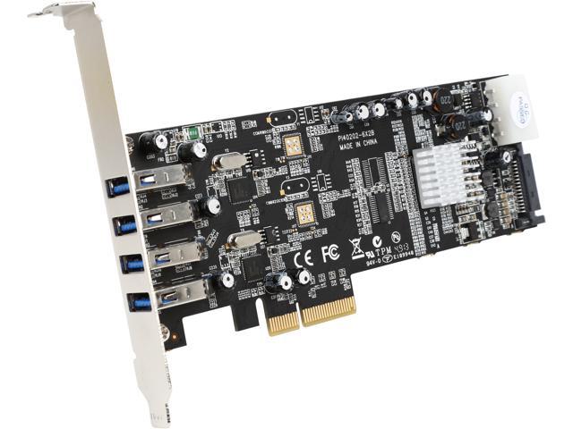 StarTech PEXUSB3S42V 4 Port Dual Bus PCI Express (PCIe) SuperSpeed USB 3.0 Card Adapter with UASP - SATA/LP4 Power
