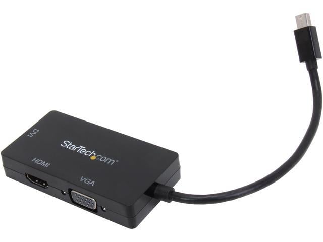 StarTech.com 3 in 1 Mini DisplayPort Adapter Mini DP/Thunderbolt to HDMI/VGA/DVI Splitter for Your Monitor MDP2VGDVHD 1080p