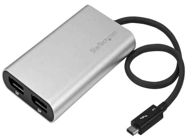 StarTech.com TB32DP2 Thunderbolt 3 to Dual DisplayPort Adapter - 4K 60Hz - Windows Only Compatible - Monitor Adapter - DP Adapter - 1 pack