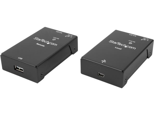 StarTech USB2001EXTV 1 Port USB 2.0 Over Cat5 or Cat6 Extender Kit - 165ft (50m) - USB Extender - USB to Ethernet Extender