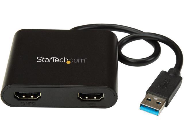 StarTech.com USB32HD2 USB to Dual HDMI Adapter - 4K - External Video Card -  USB to HDMI Adapter - Monitor Adapter - USB 3.0 to HDMI