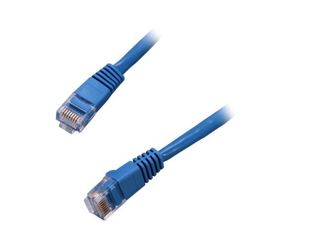 Coboc CY-CAT5E-10-BL 10ft.24AWG Snagless Cat 5e Blue Color 350MHz UTP Ethernet Stranded Copper Patch cord /Molded Network lan Cable