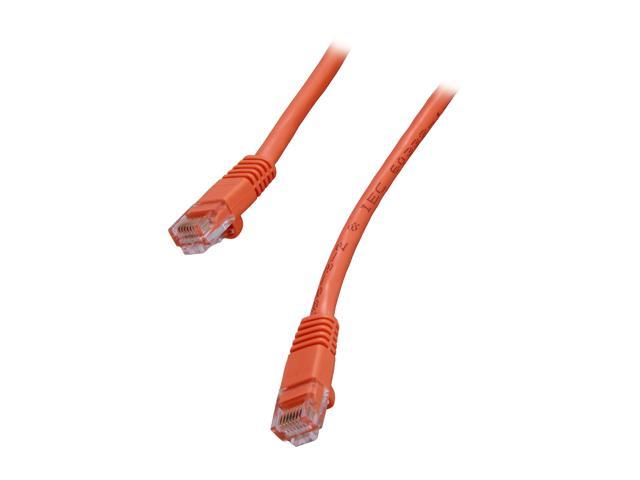 Coboc CY-CAT5E-50-OR 50ft.24AWG Snagless Cat 5e Orange Color 350MHz UTP Ethernet Stranded Copper Patch cord /Molded Network lan Cable