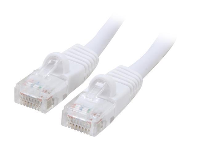 Coboc CY-CAT5E-30-WH 30ft.24AWG Snagless Cat 5e White Color 350MHz UTP Ethernet Stranded Copper Patch cord /Molded Network lan Cable