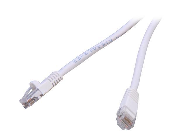 Coboc CY-CAT5E-50-WH 50ft.24AWG Snagless Cat 5e White Color 350MHz UTP Ethernet Stranded Copper Patch cord /Molded Network lan Cable