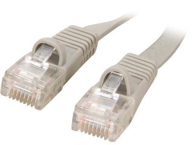 Coboc CY-CAT5E-10-Gray 10ft. 30AWG Cat 5E Gray Color 350MHz UTP Flat Ethernet Stranded Copper Patch cord /Molded Network lan Cable