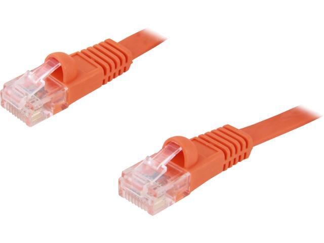 Coboc CY-CAT5E-01-Orange 1ft. 30AWG Cat 5E Orange Color 350MHz UTP Flat Ethernet Stranded Copper Patch cord /Molded Network lan Cable