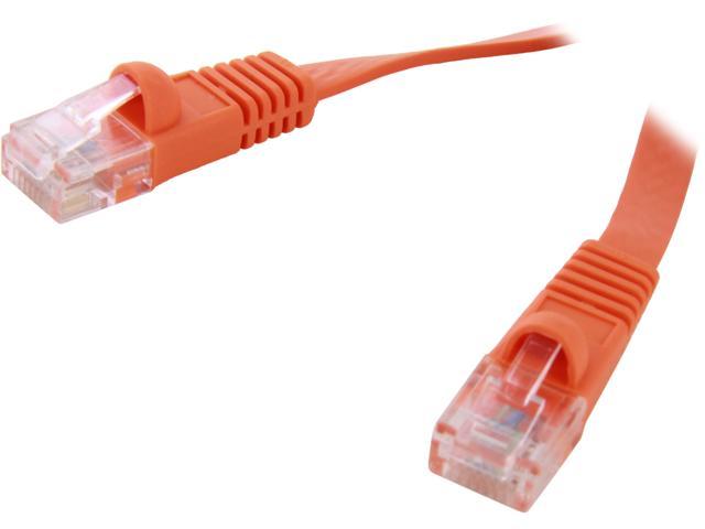 Coboc CY-CAT5E-02-Orange 2ft. 30AWG Cat 5E Orange Color 350MHz UTP Flat Ethernet Stranded Copper Patch cord /Molded Network lan Cable