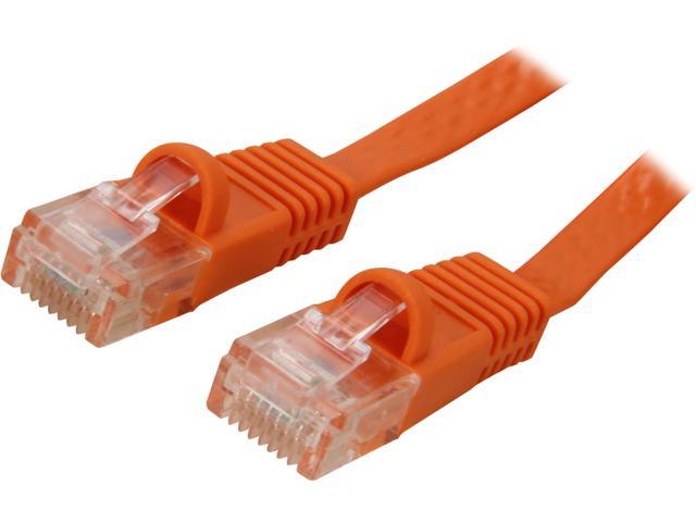 Coboc CY-CAT5E-07-Orange 7ft. 30AWG Cat 5E Orange Color 350MHz UTP Flat Ethernet Stranded Copper Patch cord /Molded Network lan Cable