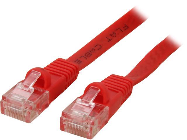 Coboc CY-CAT5E-05-Red 5ft. 30AWG Cat 5E Red Color 350MHz UTP Flat Ethernet Stranded Copper Patch cord /Molded Network lan Cable