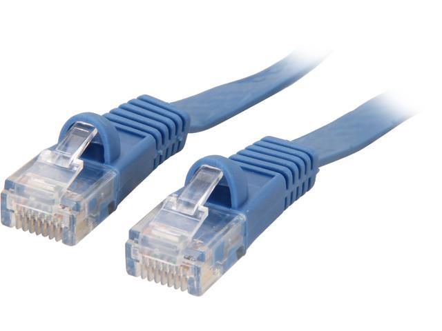Coboc CY-CAT5E-25-Blue 25ft. 30AWG Cat 5E Blue Color 350MHz UTP Flat Ethernet Stranded Copper Patch cord /Molded Network lan Cable